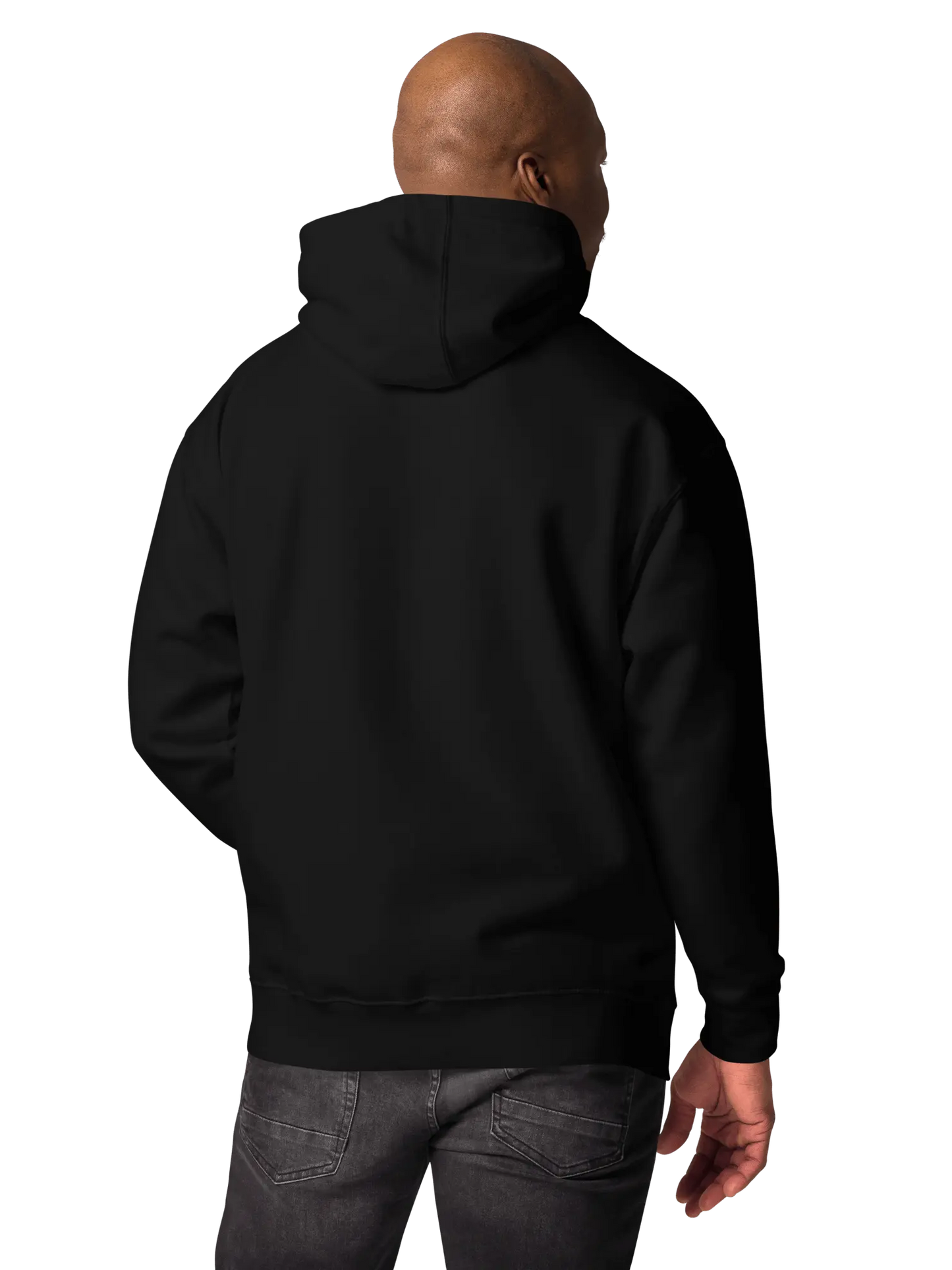 Men wearing a Hoodie with Jazz Hip Hop design bac view