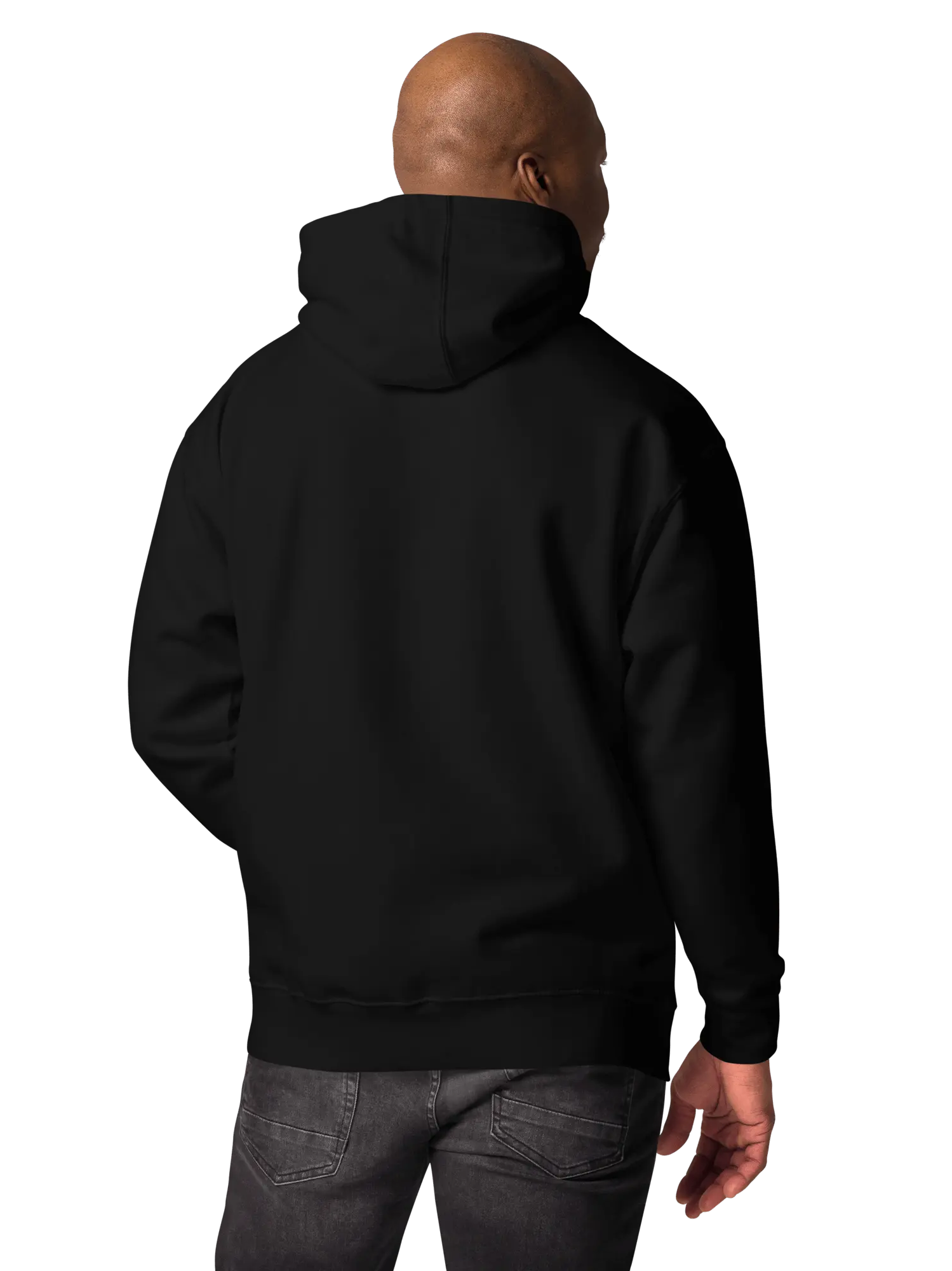 Men wearing a Hoodie with Jazz Hip Hop design bac view