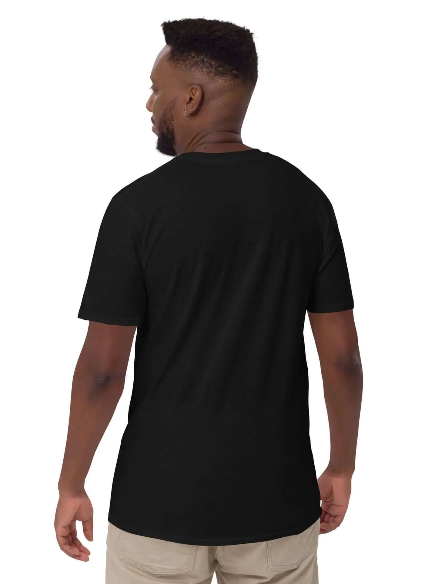 Black 100% cotton t-shirt with Jazz Hip Hop design front viewer