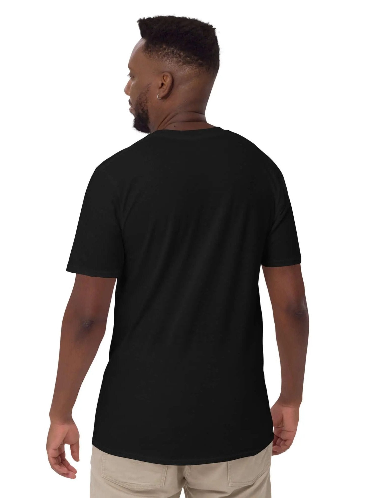 Black 100% cotton t-shirt with Jazz Hip Hop design front viewer