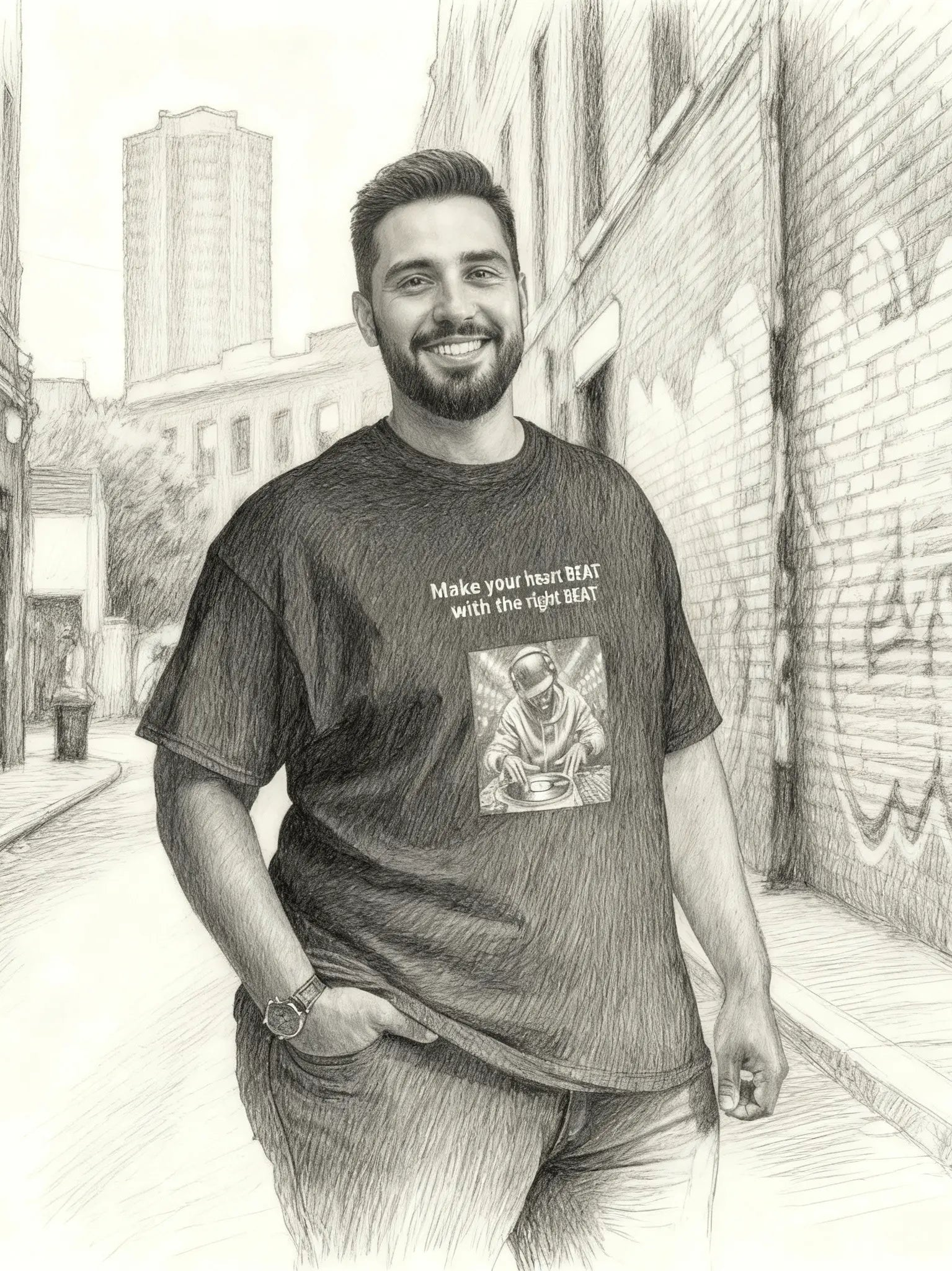 T-shirt Men's premium cotton Jazz and Hip Hop Style - TheJazzHopCooker Streetwear